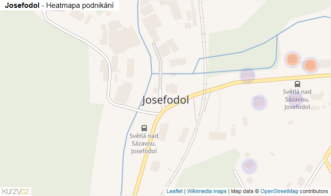 Mapa Josefodol - Firmy v části obce.