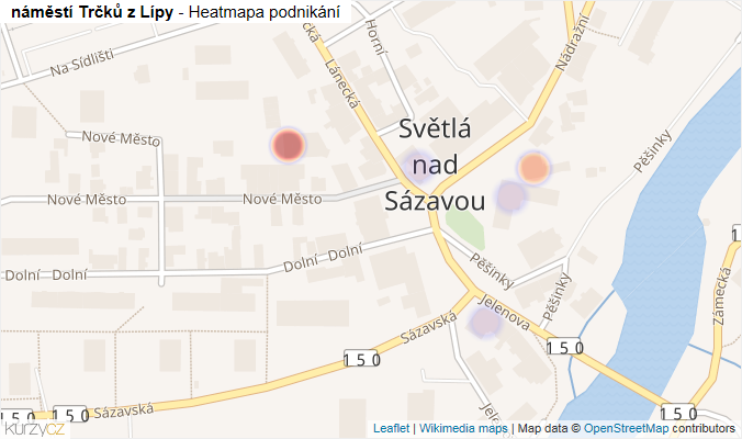 Mapa náměstí Trčků z Lípy - Firmy v ulici.