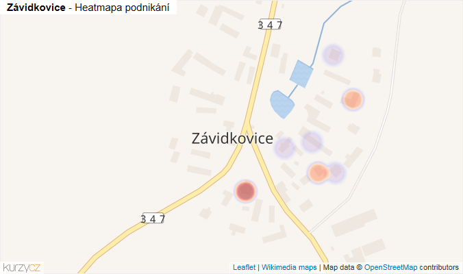 Mapa Závidkovice - Firmy v části obce.