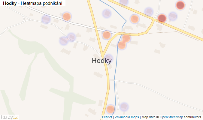 Mapa Hodky - Firmy v části obce.