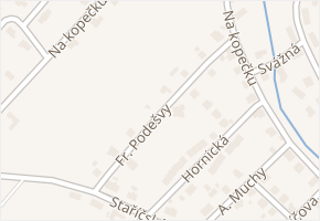 Fr. Podešvy v obci Sviadnov - mapa ulice