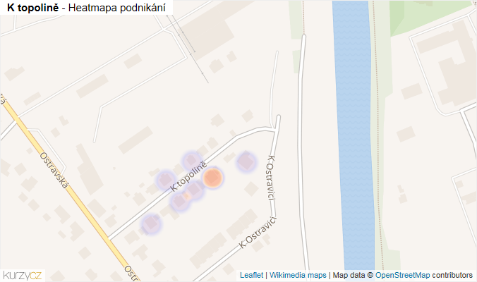 Mapa K topolině - Firmy v ulici.