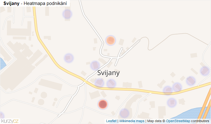 Mapa Svijany - Firmy v části obce.