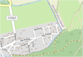 Buková v obci Svinaře - mapa ulice