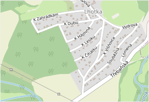 K Lesíku v obci Svinaře - mapa ulice