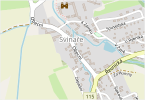 Obecní v obci Svinaře - mapa ulice