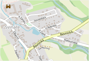 V Žábě v obci Svinaře - mapa ulice