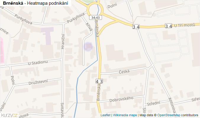 Mapa Brněnská - Firmy v ulici.