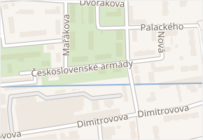 Československé armády v obci Svitavy - mapa ulice