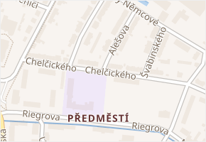 Chelčického v obci Svitavy - mapa ulice