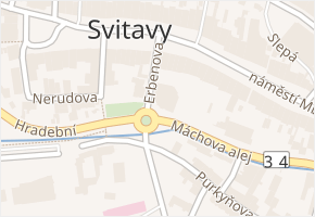 Erbenova v obci Svitavy - mapa ulice