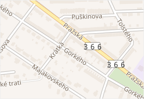 Gorkého v obci Svitavy - mapa ulice