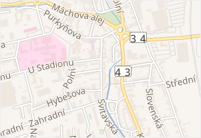 Hraniční v obci Svitavy - mapa ulice