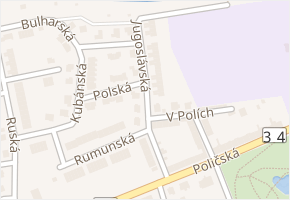 Jugoslávská v obci Svitavy - mapa ulice