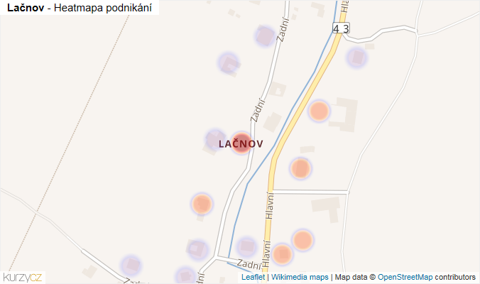 Mapa Lačnov - Firmy v části obce.