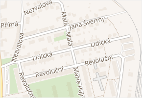 Lidická v obci Svitavy - mapa ulice