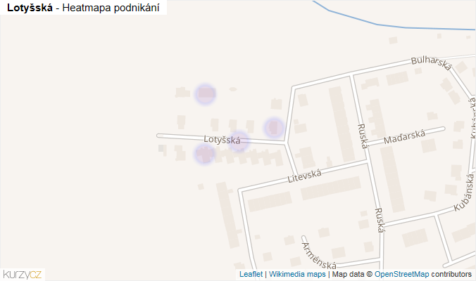Mapa Lotyšská - Firmy v ulici.