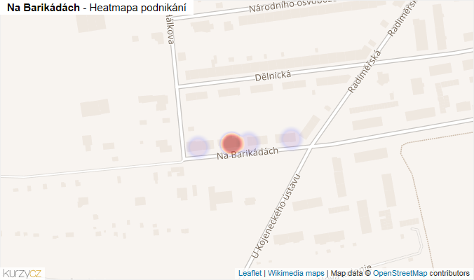Mapa Na Barikádách - Firmy v ulici.