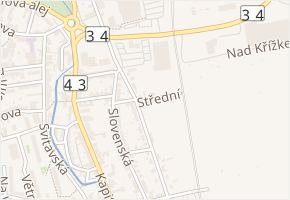 Střední v obci Svitavy - mapa ulice