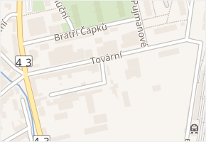 Tovární v obci Svitavy - mapa ulice