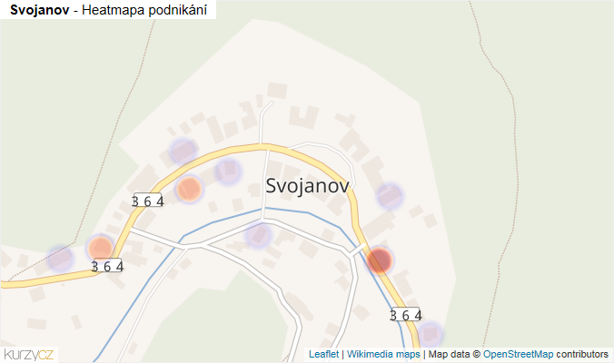Mapa Svojanov - Firmy v části obce.