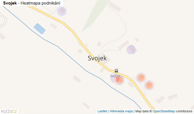Mapa Svojek - Firmy v části obce.