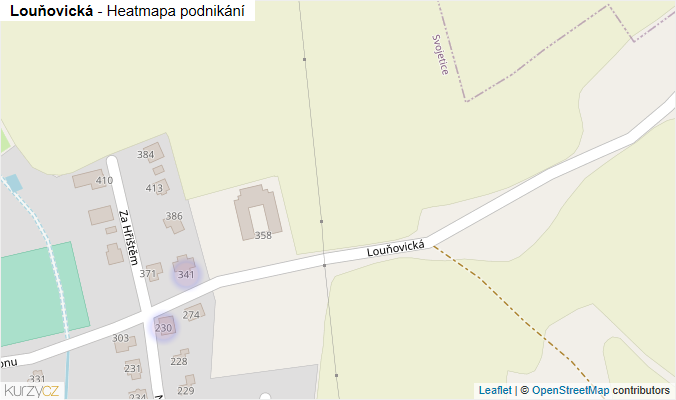 Mapa Louňovická - Firmy v ulici.