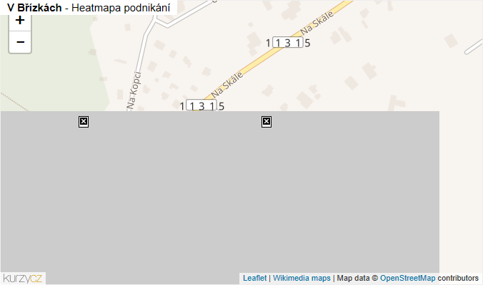 Mapa V Břízkách - Firmy v ulici.