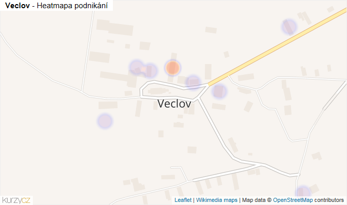 Mapa Veclov - Firmy v části obce.