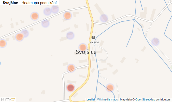 Mapa Svojšice - Firmy v části obce.