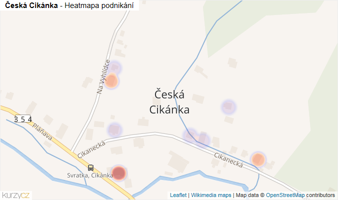 Mapa Česká Cikánka - Firmy v části obce.