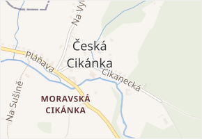 Cikanecká v obci Svratka - mapa ulice