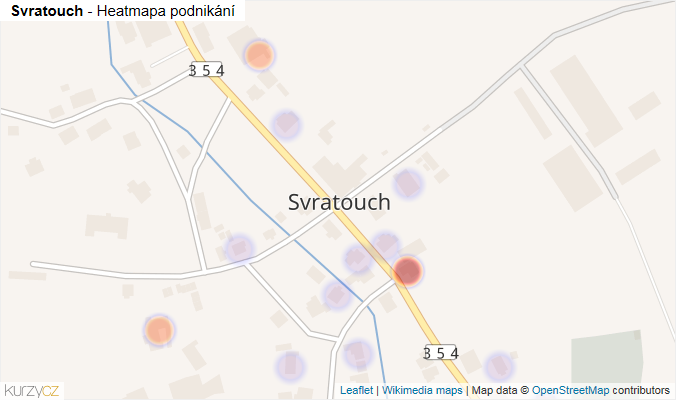 Mapa Svratouch - Firmy v části obce.