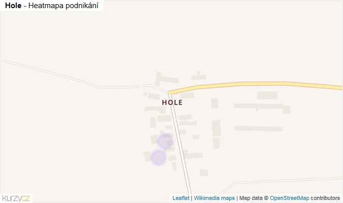 Mapa Hole - Firmy v části obce.