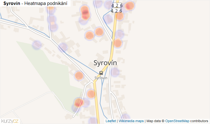 Mapa Syrovín - Firmy v části obce.