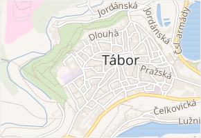Arbeiterova v obci Tábor - mapa ulice