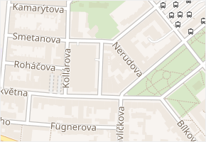 Erbenova v obci Tábor - mapa ulice