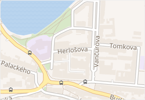 Herlošova v obci Tábor - mapa ulice
