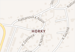 Horky v obci Tábor - mapa části obce