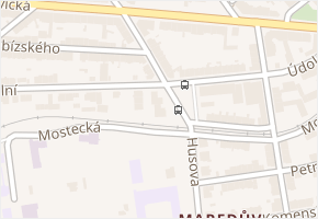 Husova v obci Tábor - mapa ulice