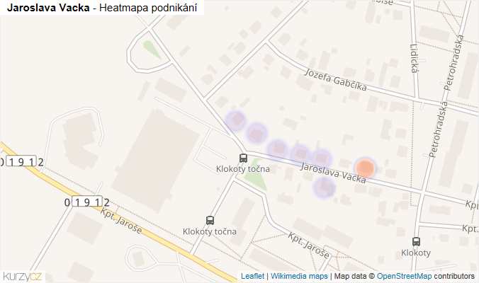 Mapa Jaroslava Vacka - Firmy v ulici.