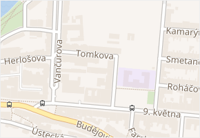 Jiráskova v obci Tábor - mapa ulice