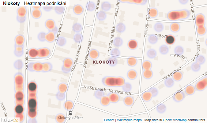 Mapa Klokoty - Firmy v části obce.