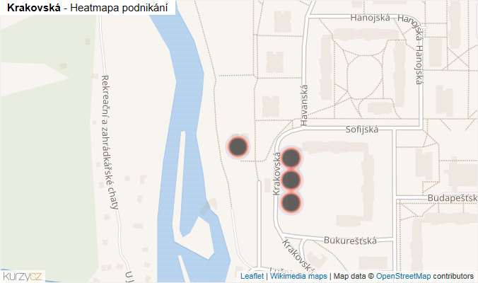 Mapa Krakovská - Firmy v ulici.