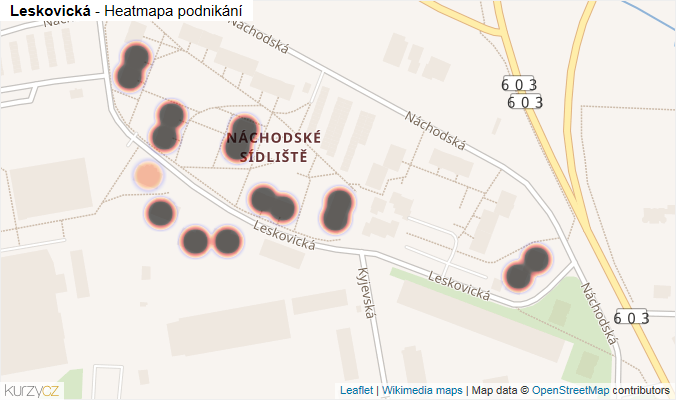 Mapa Leskovická - Firmy v ulici.