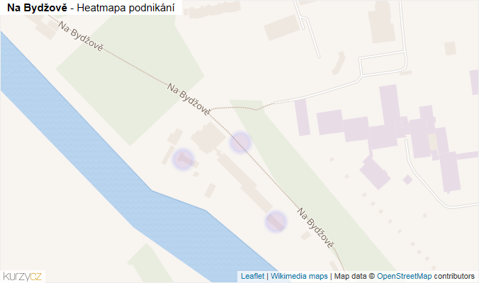 Mapa Na Bydžově - Firmy v ulici.