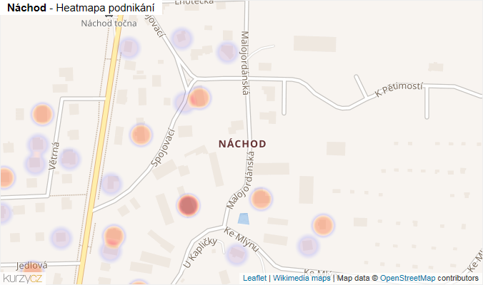 Mapa Náchod - Firmy v části obce.