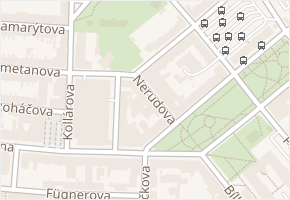 Nerudova v obci Tábor - mapa ulice