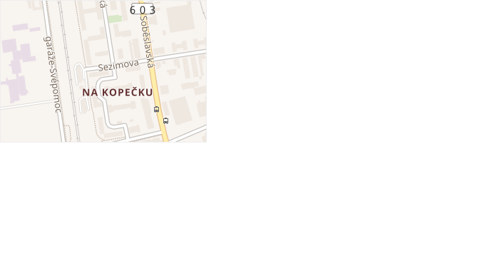 Sezimova v obci Tábor - mapa ulice
