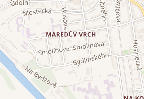 Smolínova v obci Tábor - mapa ulice